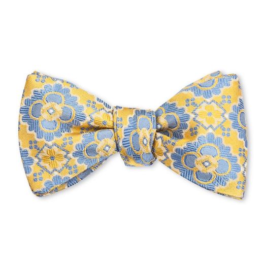O'Connell's Woven Silk Bow Tie - Exploded Medallion - Yellow (115455)