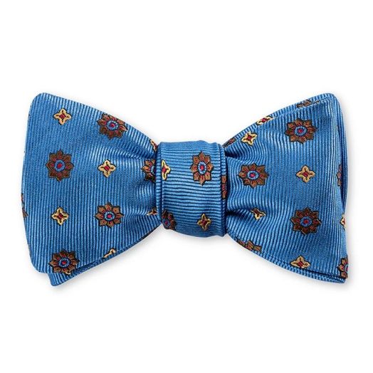 O'Connell's Woven Silk Bow Tie - Medallion - Cobalt (117575)
