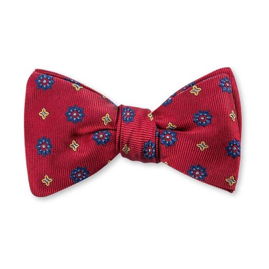 O'Connell's Woven Silk Bow Tie - Medallion - Red (118857)