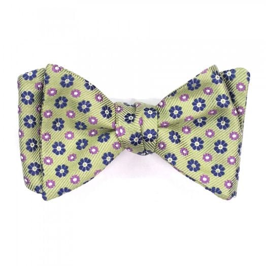 O'Connell's Woven Silk Bow Tie - Seafoam Green, Navy & Violet (89770)