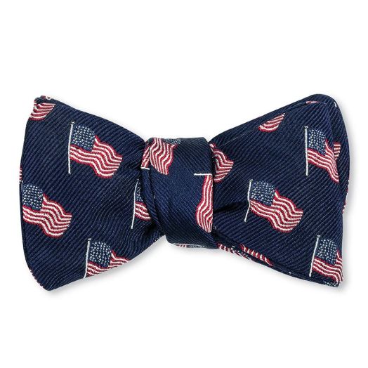 O'Connell's Woven Silk Bow Tie - US Flags (117572)