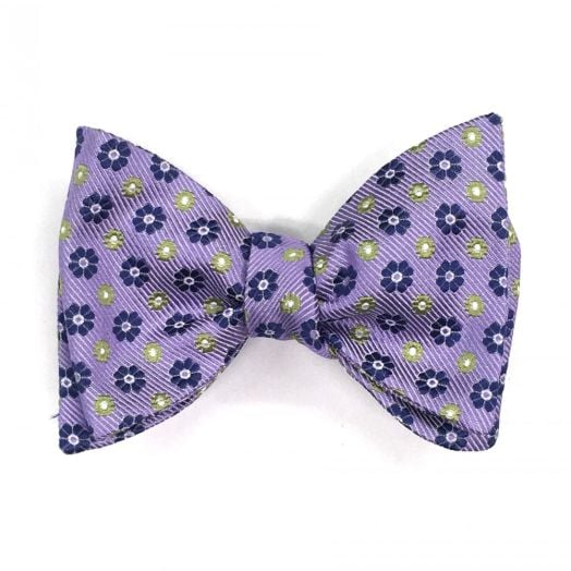 O'Connell's Woven Silk Bow Tie - Violet, Navy & Lime (89769)