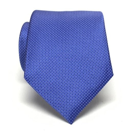 O'Connell's Woven Silk Necktie - Blue with White Pin Dot (093224)