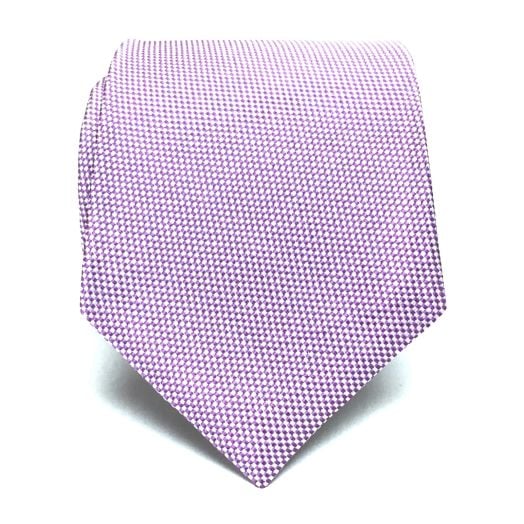 O'Connell's Woven Silk Necktie - Minicheck - Purple & White (092857)