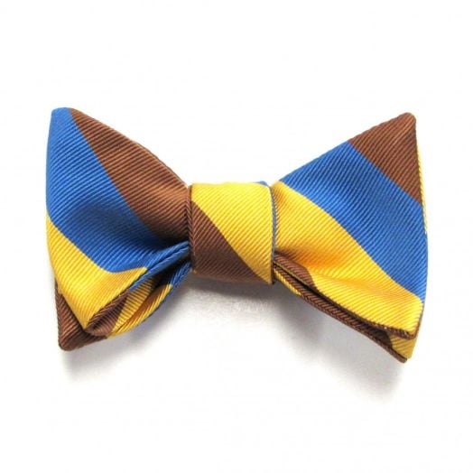 O'Connell's Woven Silk Twill Bow Tie - Yellow, Brown, Blue (81807)