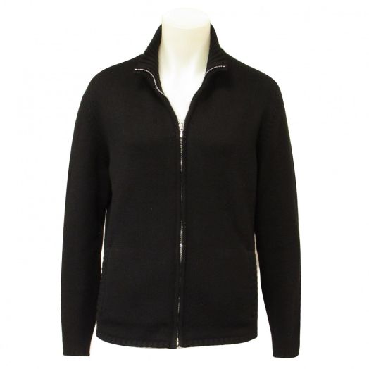 O'Connel's Women's Cashmere 2-Way Zip Cardigan - Black