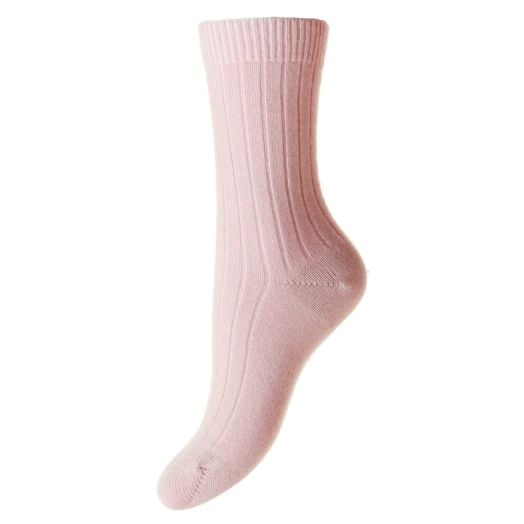 Pantherella Women's Cashmere Ribbed Socks - Pink (85236)
