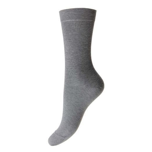 Pantherella Women's Cotton Flat Knit Ankle Socks - Medium Grey (100987)