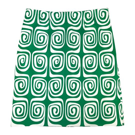 Lesley Evers Penny Cotton Skirt - Green Swirls (1225-113)