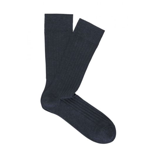 Pima Cotton Dress Mid-Calf Marcoliani Socks - Charcoal