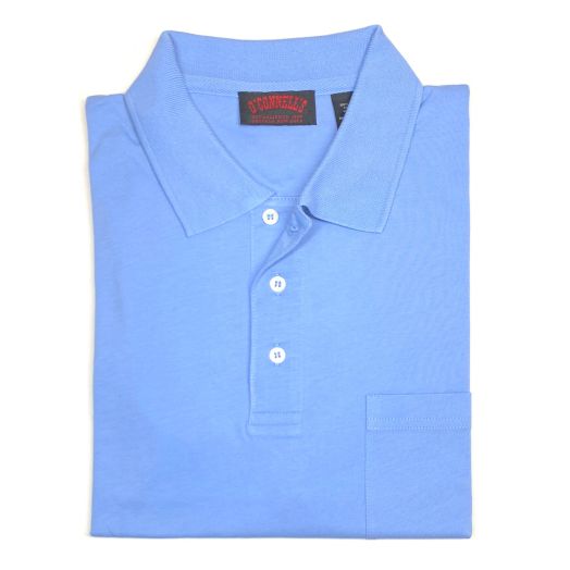 O'Connell's Pima Cotton Knit Polo Shirt - Coastal Blue