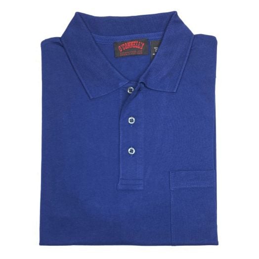 O'Connell's Pima Cotton Knit Polo Shirt - Denim