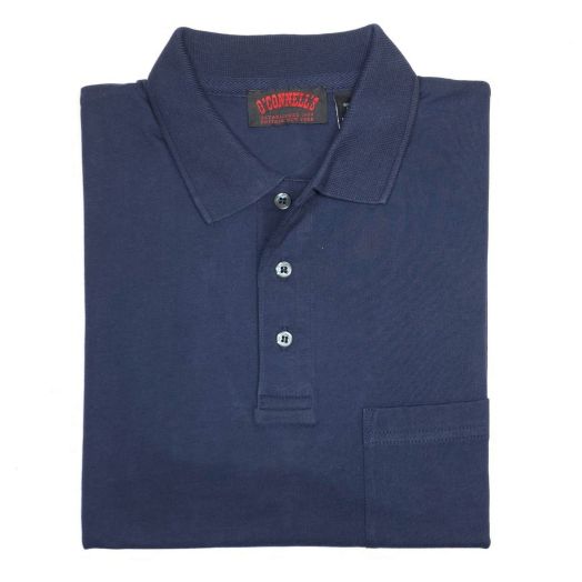 O'Connell's Pima Cotton Knit Polo Shirt - Navy