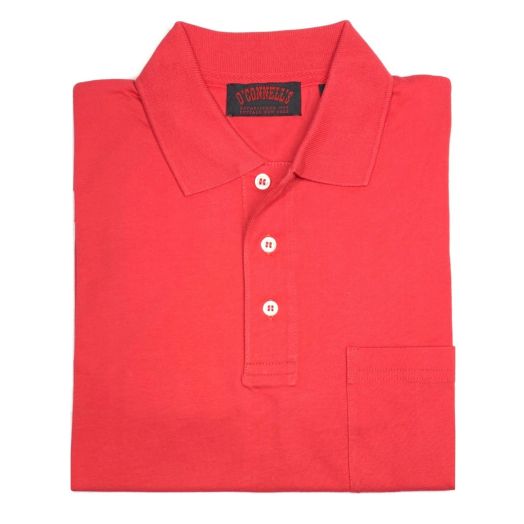O'Connell's Pima Cotton Knit Polo Shirt - Raspberry