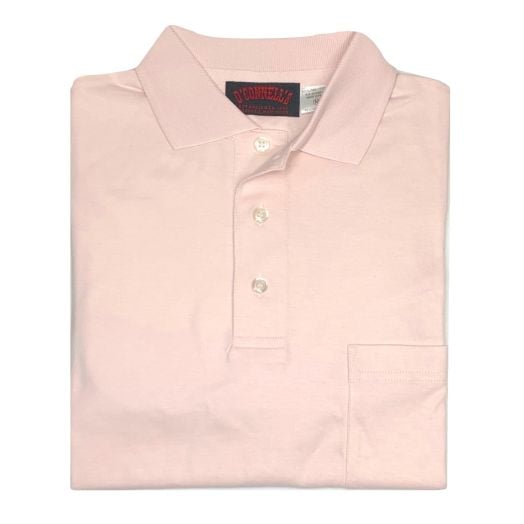 O'Connell's Pima Cotton Knit Polo Shirt - Shell Pink