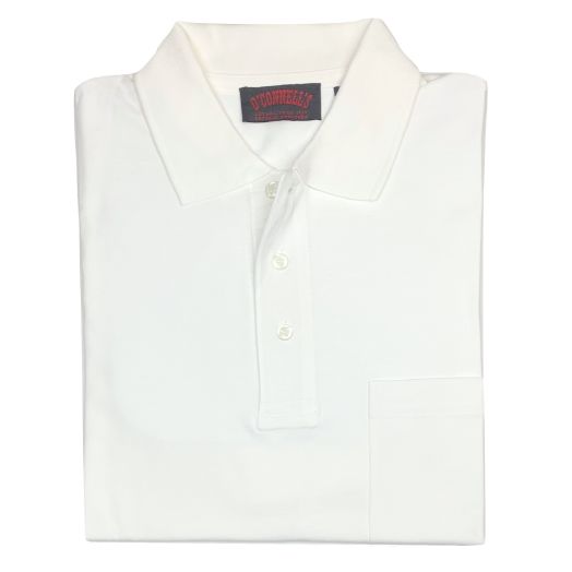 O'Connell's Pima Cotton Knit Polo Shirt - White