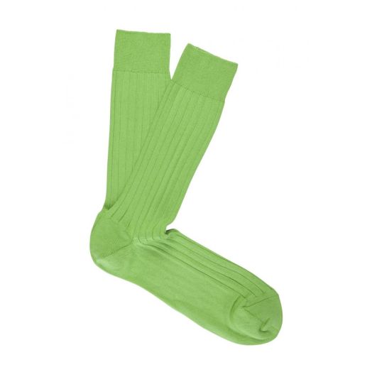 Pima Cotton Mid-Calf Marcoliani Socks - Play with Color - Apple