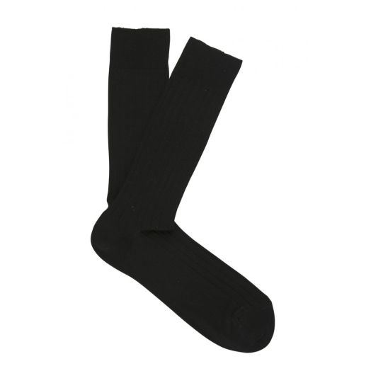Pima Cotton Mid-Calf Marcoliani Socks - Play with Color - Black
