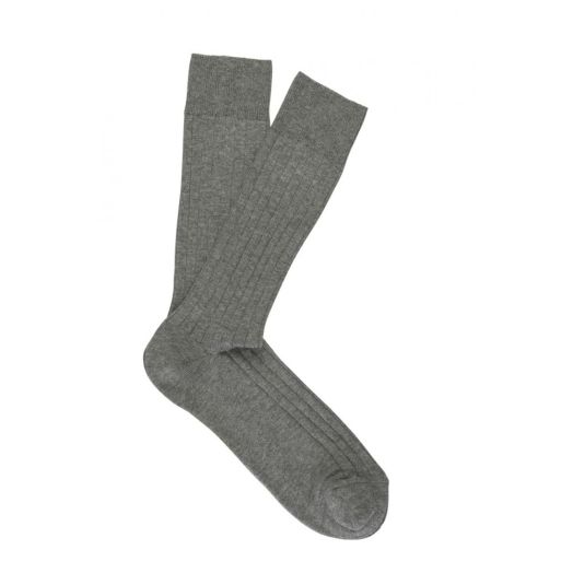 Pima Cotton Mid-Calf Marcoliani Socks - Play with Color - Flannel Grey