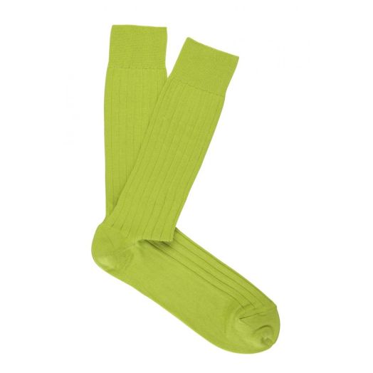 Pima Cotton Mid-Calf Marcoliani Socks - Play with Color - Leaf Green