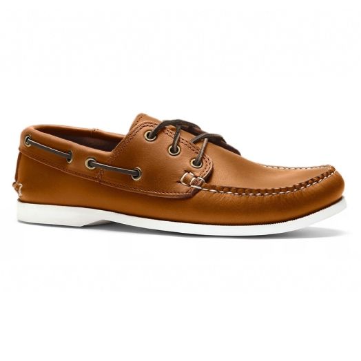 Quoddy Classic Boat Shoe - Whiskey Cavalier with White Siped Sole