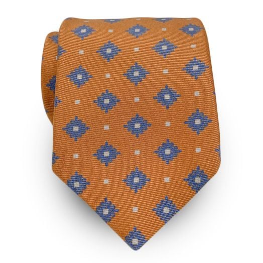 Robert Jenson 50 ounce Silk Print Tie - Aztec - Amber (109259)