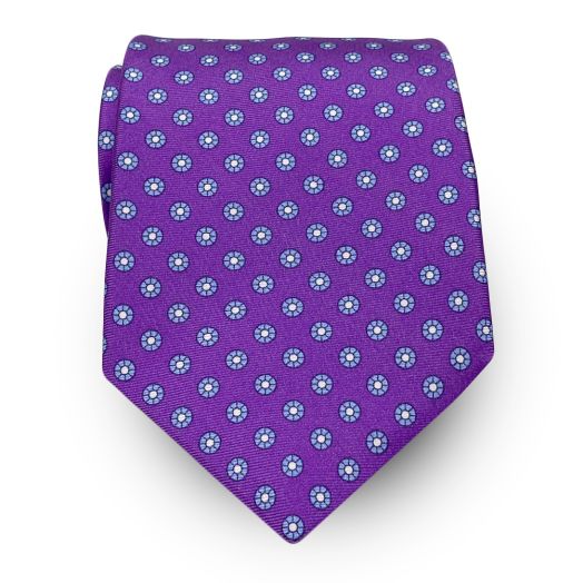 Robert Jenson 50 ounce Silk Print Tie - Mini Medallion - Purple (109254)