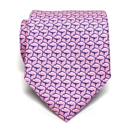 Robert Jensen Silk Print Necktie - Hidden Buffalo - Pink (093308)