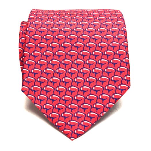 Robert Jensen Silk Print Necktie - Hidden Buffalo -  Raspberry (093309)