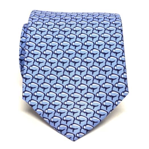 Robert Jensen Silk Print Necktie - Hidden Buffalo - Sky (093307)