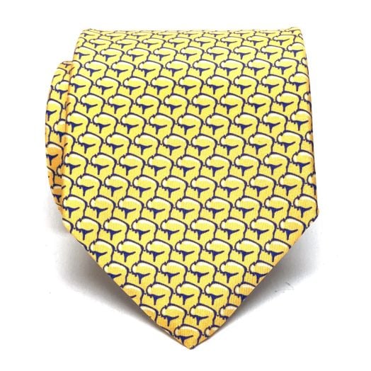 Robert Jensen Silk Print Necktie - Hidden Buffalo - Yellow (093310)