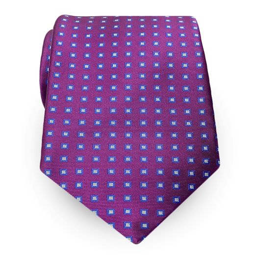 Robert Jensen Woven Silk Necktie - Squares - Purple (109265)