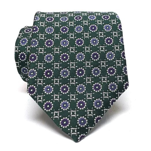 Robert Talbott 'Best of Class' Silk Woven Tie - Green with Navy & Blue (099310)