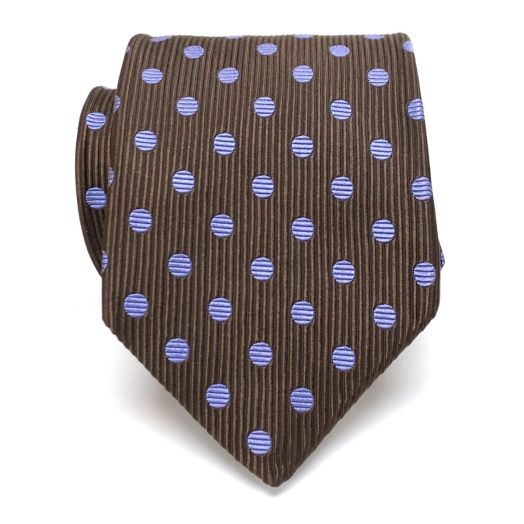 Robert Talbott 'Best of Class' Silk Woven Tie - Polka Dot - Brown with Lilac (095996)