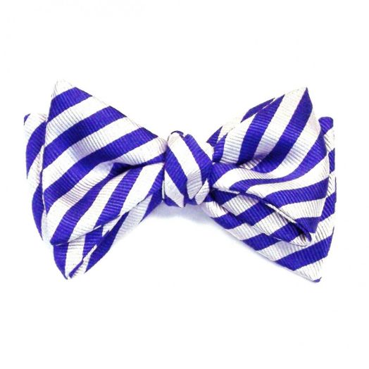 Robert Talbott Cricket Stripe Bow Tie - Blue & White (67262)