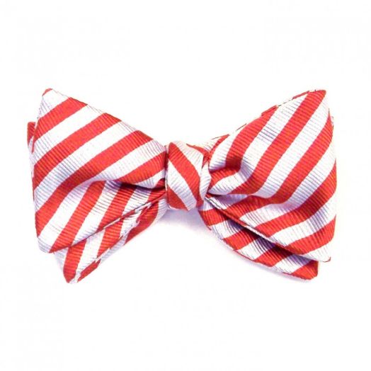 Robert Talbott Cricket Stripe Bow Tie - Poppy & White (67269)