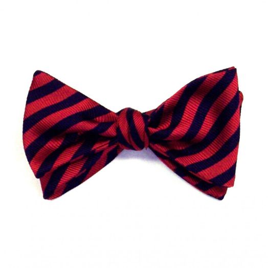 Robert Talbott Cricket Stripe Bow Tie - Red & Navy (67271)