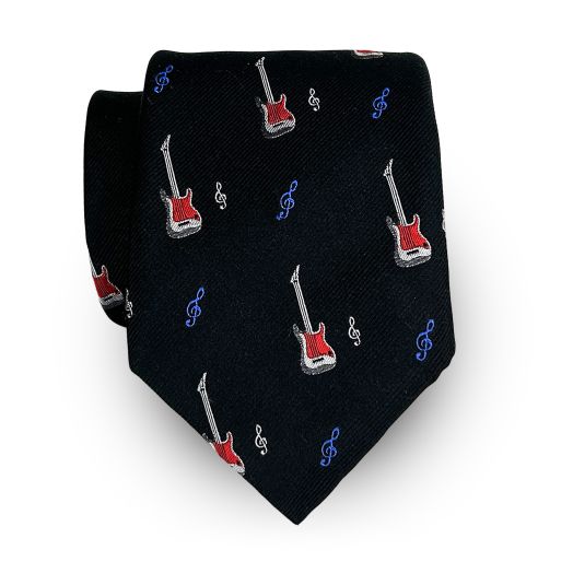 Robert Talbott 'Est. 1950' Collection Silk Tie - Guitars - Black (68897)