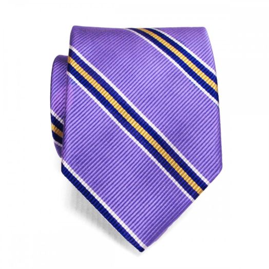 Robert Talbott Powell Street Stripe Tie - Iris with Royal, Yellow & White (77012)