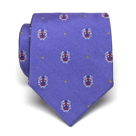 Robert Talbott Woven Silk Reversible Tie - Navy Stripe & Lilac Crest (46149)
