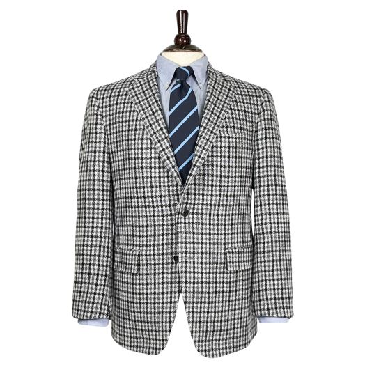 Samuelsohn Lambswool Sport Coat -District Check - Black & Grey with Slate Blue