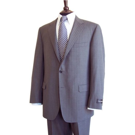 Samuelsohn Suit - Super 140s Wool - Oxford Grey Double Beaded Stripe