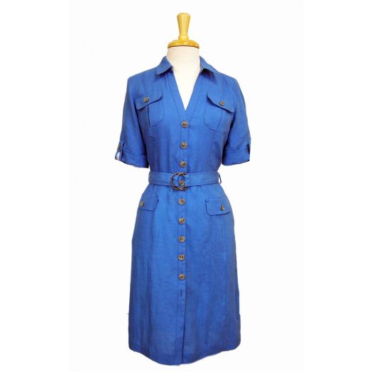 Schneiders of Salzburg Lucy Dress - Washed Linen - Blue (41-644)