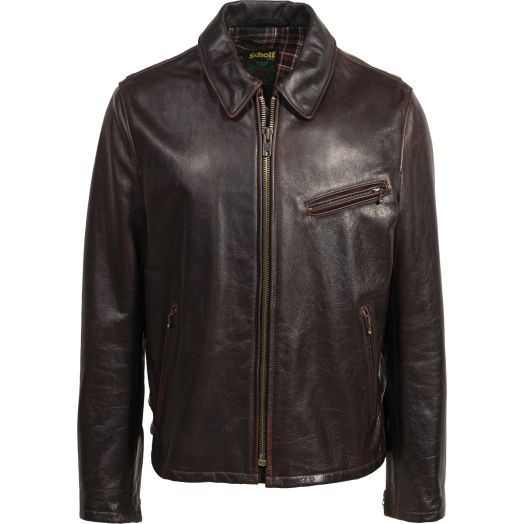 Schott NYC Waxy Pullup Cowhide Jacket - Brandy (557)
