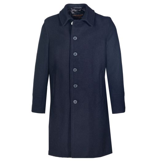Schott NYC Wool Officer's Trench Coat - Navy (C729NE)