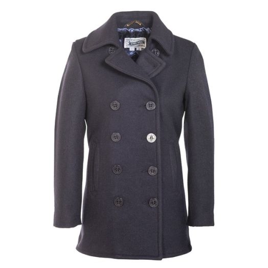 Schott NYC Women's Wool Pea Coat - Navy (754W)