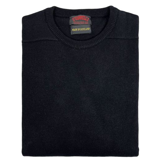 O'Connell's Scottish Cashmere Crewneck Sweater - Black