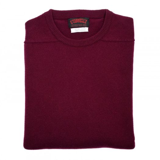 O'Connell's Scottish Cashmere Crewneck Sweater - Burgundy