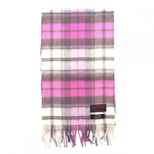 Scottish Cashmere Scarf - Tartan - Weathered Macinstosh (Pink & Taupe)