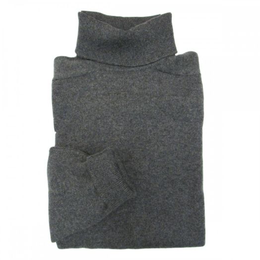 O'Connell's Scottish Cashmere Turtleneck Sweater - Derby Grey
